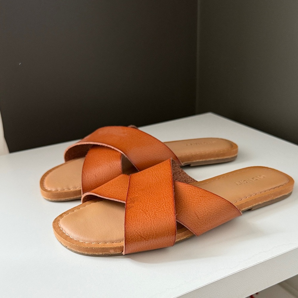 Old Navy Brown Cross-Strap Sandals